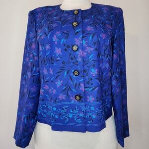 Vintage Leslie Fay Blue Button Up Blazer